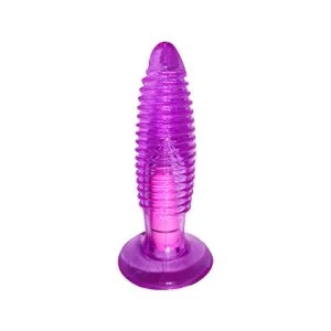 PURPLE JELLY ANAL VIBRATING BUTT PLUG WITH SUCTION CUP AD-024