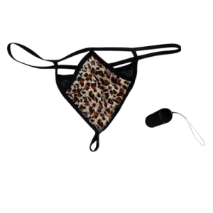 LEOPARD GRAIN UNDERWEAR REMOTE CONTROL VIBRATING T-BACK VP-002