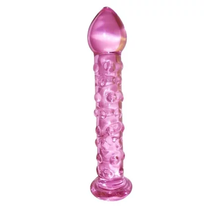 DOTTED PURPLE GLASS DILDO GD-006